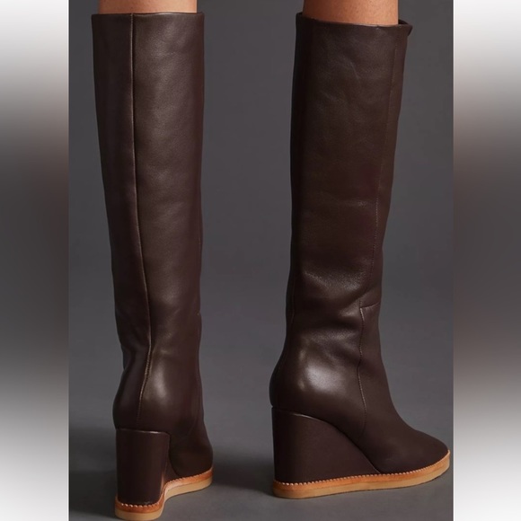 NWT Lola Cruz Wine x Anthroplogie Wedge Alicia to The Knee Boots - Picture 13 of 13